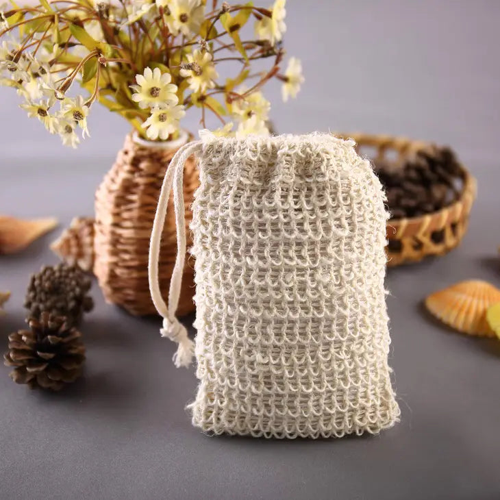 Sac à savon en sisal | Sac à savon en maille de fibres naturelles